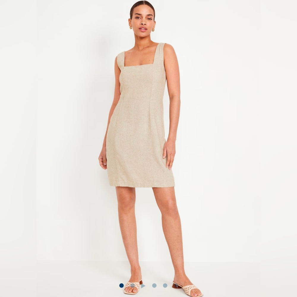 NWOT Sleeveless Linen-Blend Mini Dress
